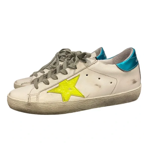 Golden Goose Superstar Sneaker White Yellow Flo Turquoise